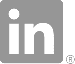 LinkedIn logo in blue.